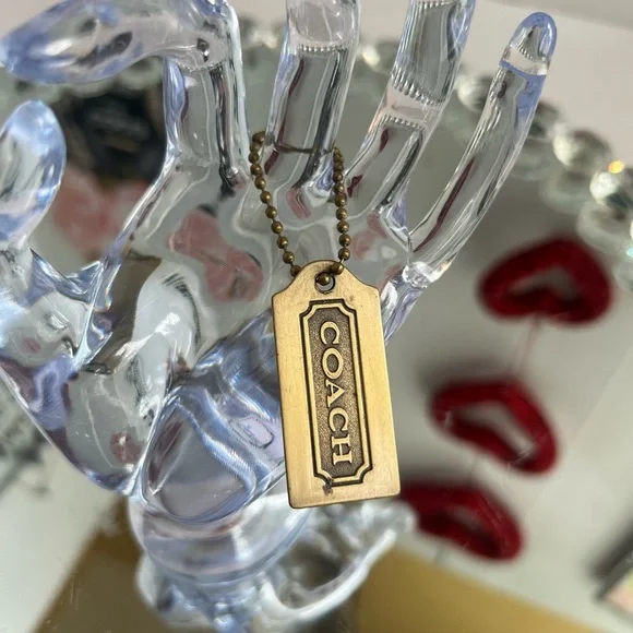 Coach Brass Tag Pendant Necklace - Picture 1 of 6